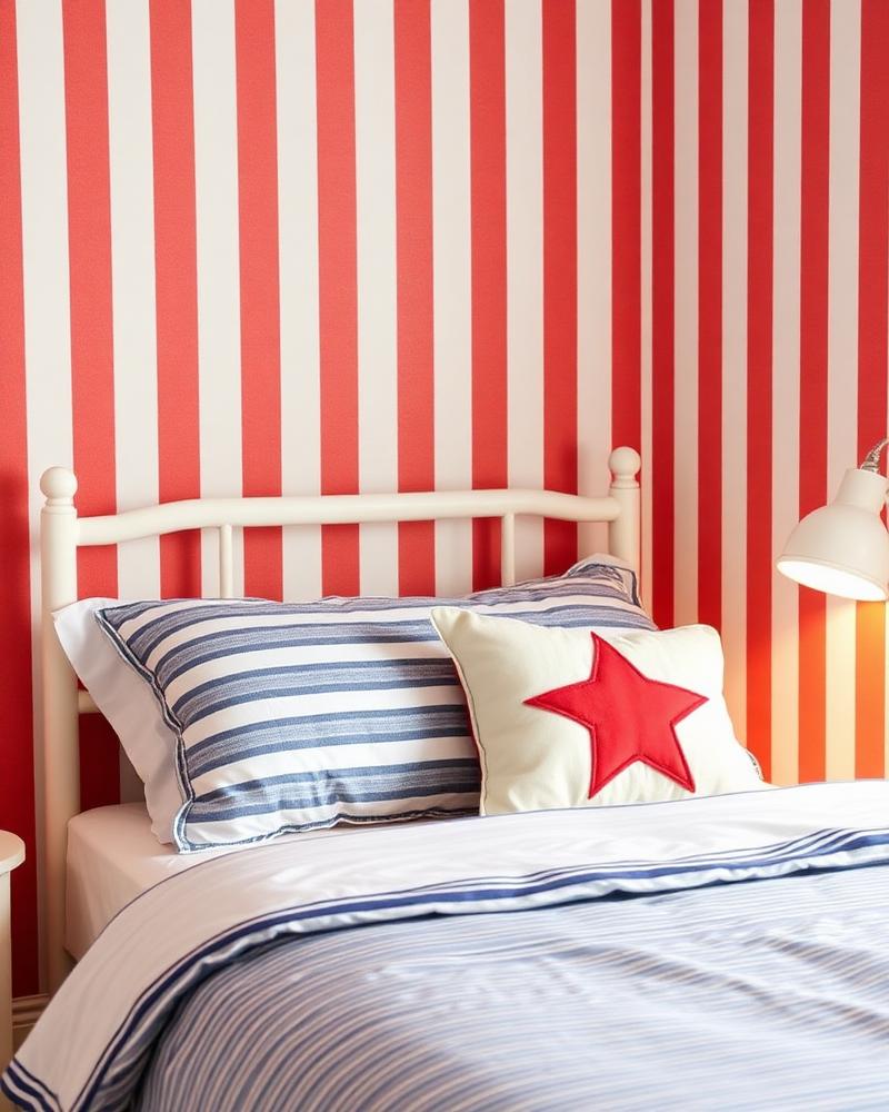 Cozy kids' bedroom with mixed ginghams and floral cushions